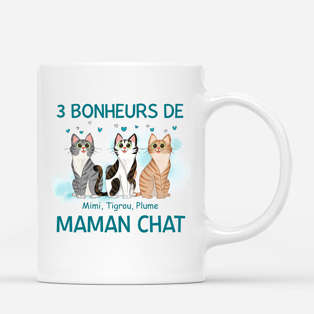 Les Bonheurs - Cadeau Personnalise Mug pour Amoureux des Chats Les Bonheurs - Cadeau Personnalise Mug pour Amoureux des Chats