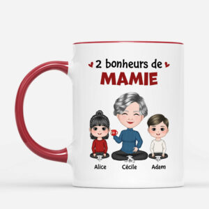 Les Bonheurs De Maman Mamie – Cadeau Personnalise  Mug pour Maman Mamie