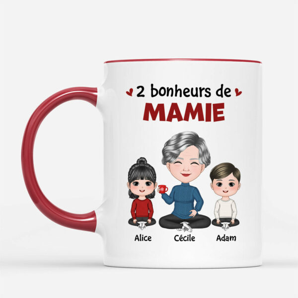 Les Bonheurs De Maman Mamie – Cadeau Personnalise  Mug pour Maman Mamie