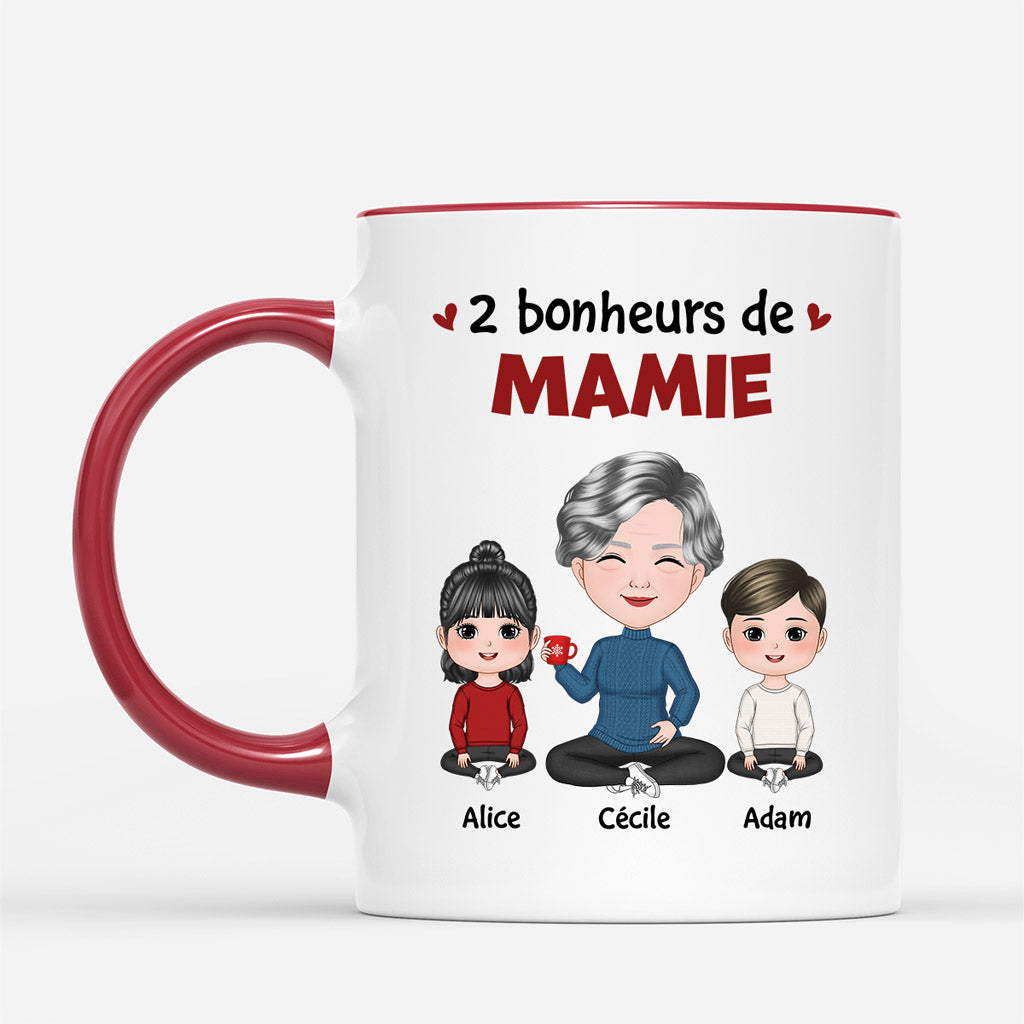 Les Bonheurs De Maman Mamie - Cadeau Personnalise Mug pour Maman Mamie Les Bonheurs De Maman Mamie - Cadeau Personnalise Mug pour Maman Mamie