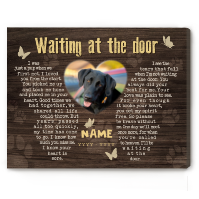 Loss Of Pet Gifts, Personalized Dog Passing Gifts, Waiting At The Door Dog Poem Canvas - Best Personalized Gifts For Everyone Loss Of Pet Gifts, Personalized Dog Passing Gifts, Waiting At The Door Dog Poem Canvas - Best Personalized Gifts For Everyone