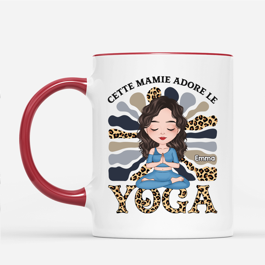 Maman Adore Le Yoga - Cadeau Personnalise Mug pour Femme Maman Adore Le Yoga - Cadeau Personnalise Mug pour Femme