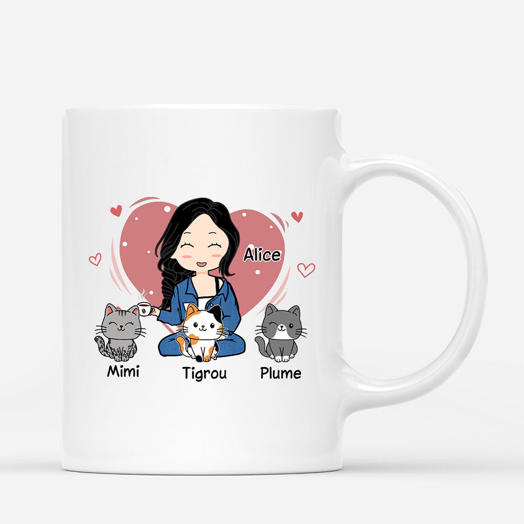 Maman Chat - Cadeau Personnalise Mug pour Amoureux des Chats Maman Chat - Cadeau Personnalise Mug pour Amoureux des Chats
