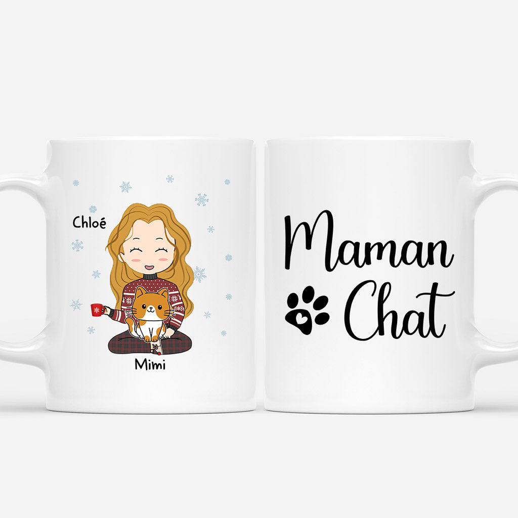 Maman Chat - Cadeau Personnalise Mug pour Amoureux des Chats Noel Maman Chat - Cadeau Personnalise Mug pour Amoureux des Chats Noel