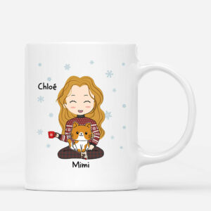 Maman Chat – Cadeau Personnalise  Mug pour Amoureux des Chats Noel