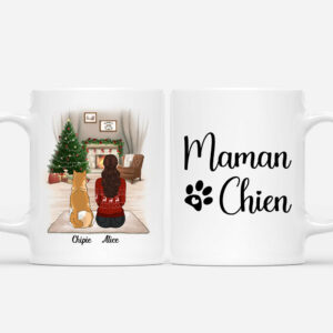 Maman Chien – Cadeau Personnalise  Mug pour Amoureux des Chiens Noel
