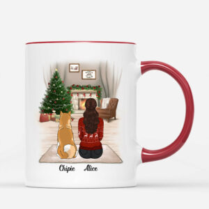 Maman Chien – Cadeau Personnalise  Mug pour Amoureux des Chiens Noel
