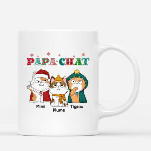 Maman De ChatPapa De Chat Version Noel Bonnet – Cadeau Personnalise  Mug pour Noel