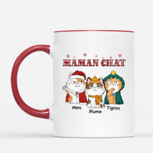 Maman De ChatPapa De Chat Version Noel Bonnet – Cadeau Personnalise  Mug pour Noel