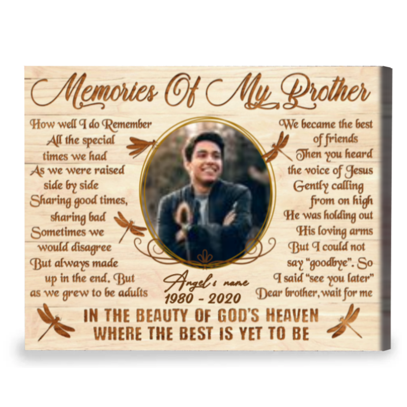 Memories Of My Brother Custom Memorial Canvas, Loss Of Brother Gift, Brother Passed Away Gift - Best Personalized Gifts For Everyone Memories Of My Brother Custom Memorial Canvas, Loss Of Brother Gift, Brother Passed Away Gift - Best Personalized Gifts For Everyone