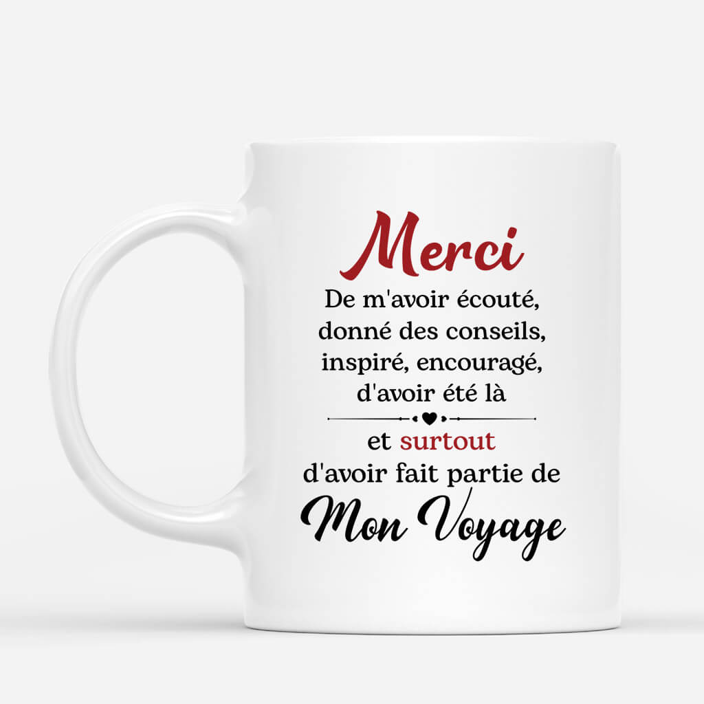 Merci D_Avoir Fait Partie De Mon Voyage - Cadeau Personnalise Mug pour Couple Merci D_Avoir Fait Partie De Mon Voyage - Cadeau Personnalise Mug pour Couple