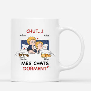 Mes Chats Dorment – Cadeau Personnalise Mug Pour les Amoureux des Animaux
