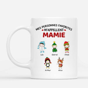 Mes Personnes Favorites – Cadeau Personnalise  Mug Pour Mamie Papi