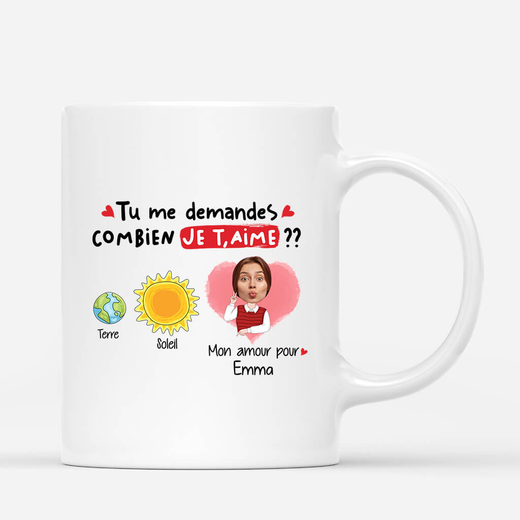 Mon Amour Pour Toi Est Plus Grand Que Le Soleil - Cadeau Personnalise Mug pour les amureux Mon Amour Pour Toi Est Plus Grand Que Le Soleil - Cadeau Personnalise Mug pour les amureux