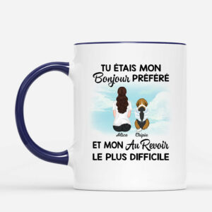 Mon Bonjour Prefere et Mon Au Revoir Le Plus Difficile Chien – Cadeau Personnalise  Mug pour Amoureux des Chiens