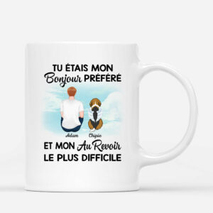 Mon Bonjour Prefere et Mon Au Revoir Le Plus Difficile Papa Chien – Cadeau Personnalise  Mug pour Amoureux des Chiens