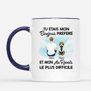 Mon Bonjour Prefere et Mon Au Revoir Le Plus Difficile Papa Chien – Cadeau Personnalise  Mug pour Amoureux des Chiens