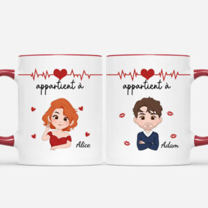 Mon Coeur Appartient A – Cadeau Personnalise  Mug pour Couple
