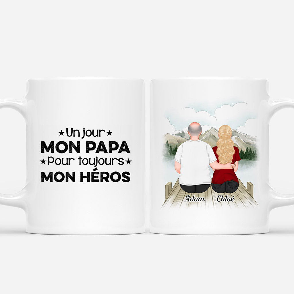 Mon Heros - Cadeau Personnalise Mug pour Papa Papi Mon Heros - Cadeau Personnalise Mug pour Papa Papi