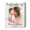 Mother And Baby Portrait Canvas, First Mother’s Day Paintings Ideas, Personalized Our First Mother’s Day Photo Gift