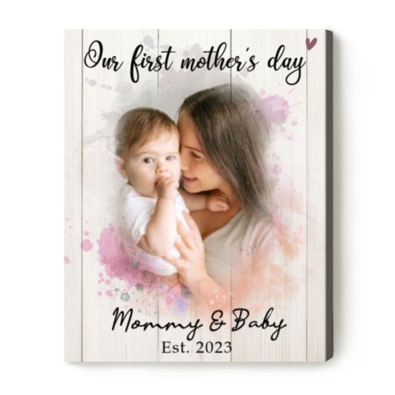 Mother And Baby Portrait Canvas, First Mother's Day Paintings Ideas, Personalized Our First Mother's Day Photo Gift Mother And Baby Portrait Canvas, First Mother's Day Paintings Ideas, Personalized Our First Mother's Day Photo Gift