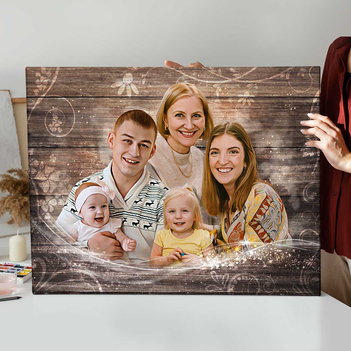 Mother's Day Gifts, Personalized Family Portrait Canvas, Combine Photo Into A Custom Portrait - Best Personalized Gifts For Everyone Mother's Day Gifts, Personalized Family Portrait Canvas, Combine Photo Into A Custom Portrait - Best Personalized Gifts For Everyone