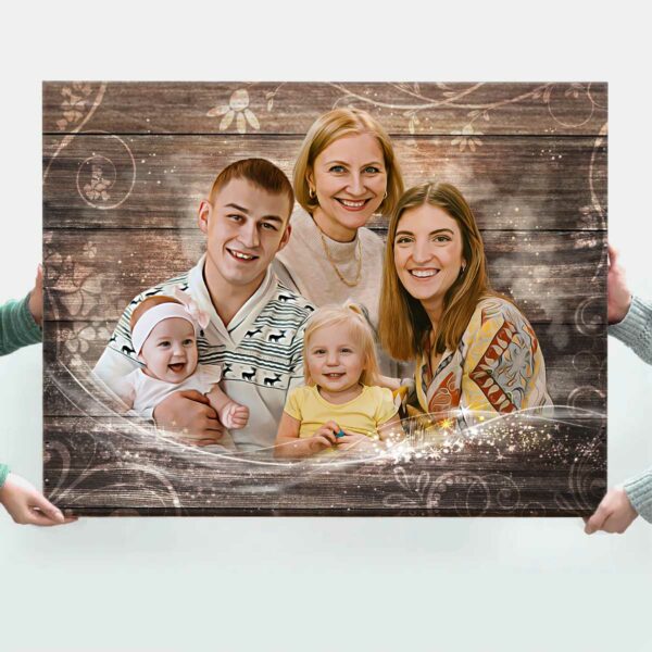 Mother’s Day Gifts, Personalized Family Portrait Canvas, Combine Photo Into A Custom Portrait – Best Personalized Gifts For Everyone