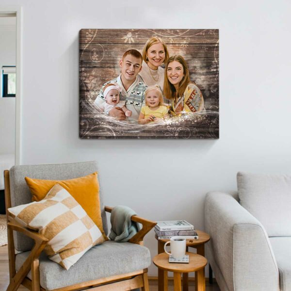 Mother’s Day Gifts, Personalized Family Portrait Canvas, Combine Photo Into A Custom Portrait – Best Personalized Gifts For Everyone