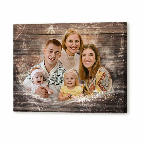 Mother’s Day Gifts, Personalized Family Portrait Canvas, Combine Photo Into A Custom Portrait – Best Personalized Gifts For Everyone