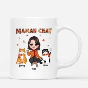 Mug Maman Chat Automne Personnalise