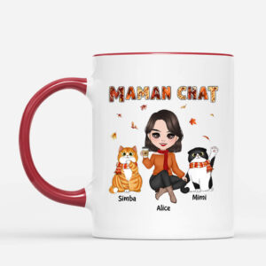 Mug Maman Chat Automne Personnalise