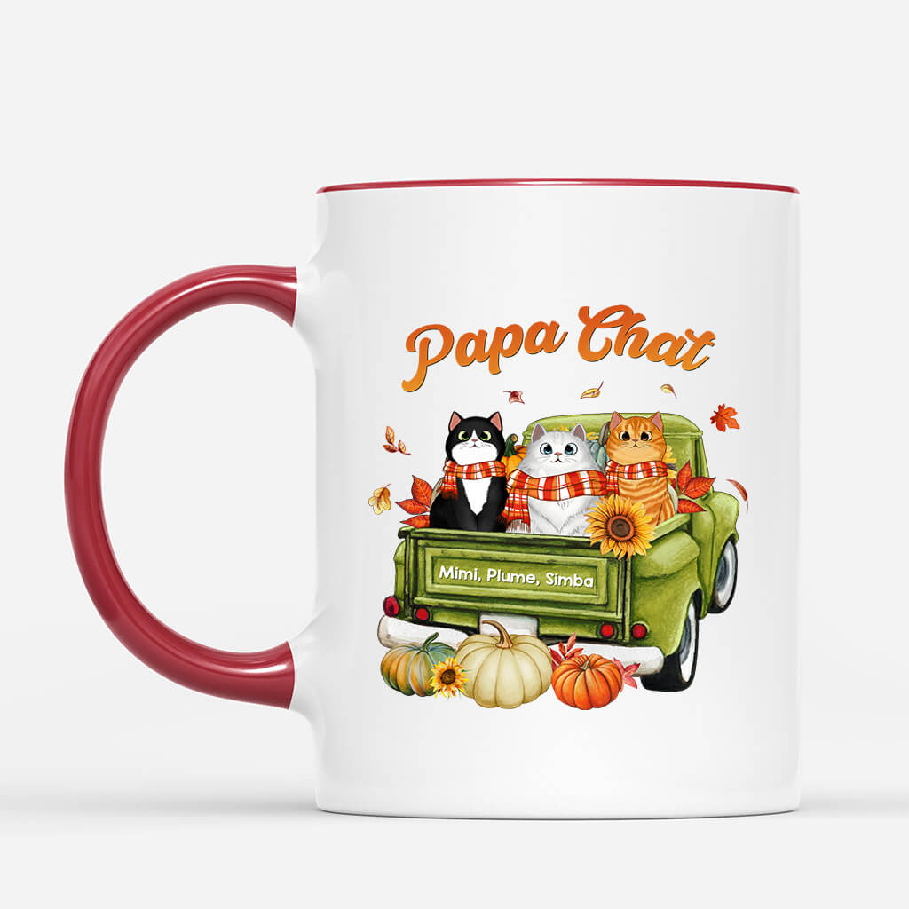 Mug Maman ChatPapa Chat Automne Personnalise Mug Maman ChatPapa Chat Automne Personnalise
