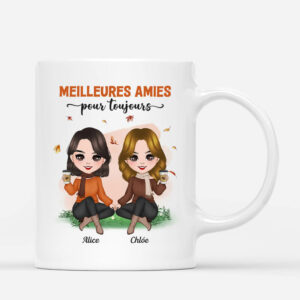 Mug Meilleures Amies Pour Toujours Automne Pre Vert Personnalise