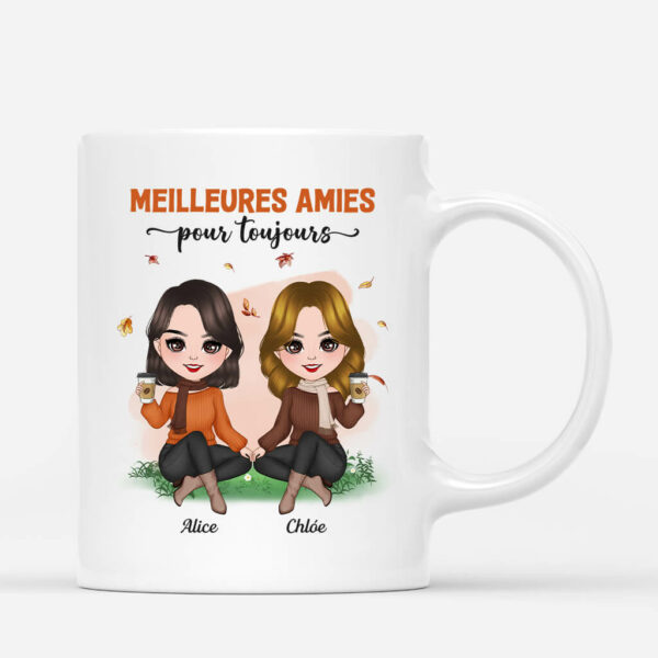 Mug Meilleures Amies Pour Toujours Automne Pre Vert Personnalise