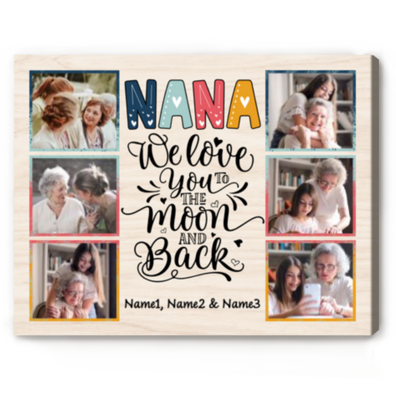 Nana We Love You Photo Collage Canvas, Personalized Photo Gift For Grandma, Custom Nana Gifts - Best Personalized Gifts For Everyone Nana We Love You Photo Collage Canvas, Personalized Photo Gift For Grandma, Custom Nana Gifts - Best Personalized Gifts For Everyone