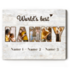 Nanny Photo Collage, Personalized Birthday Gift For Nanny, World’s Best Nanny Canvas