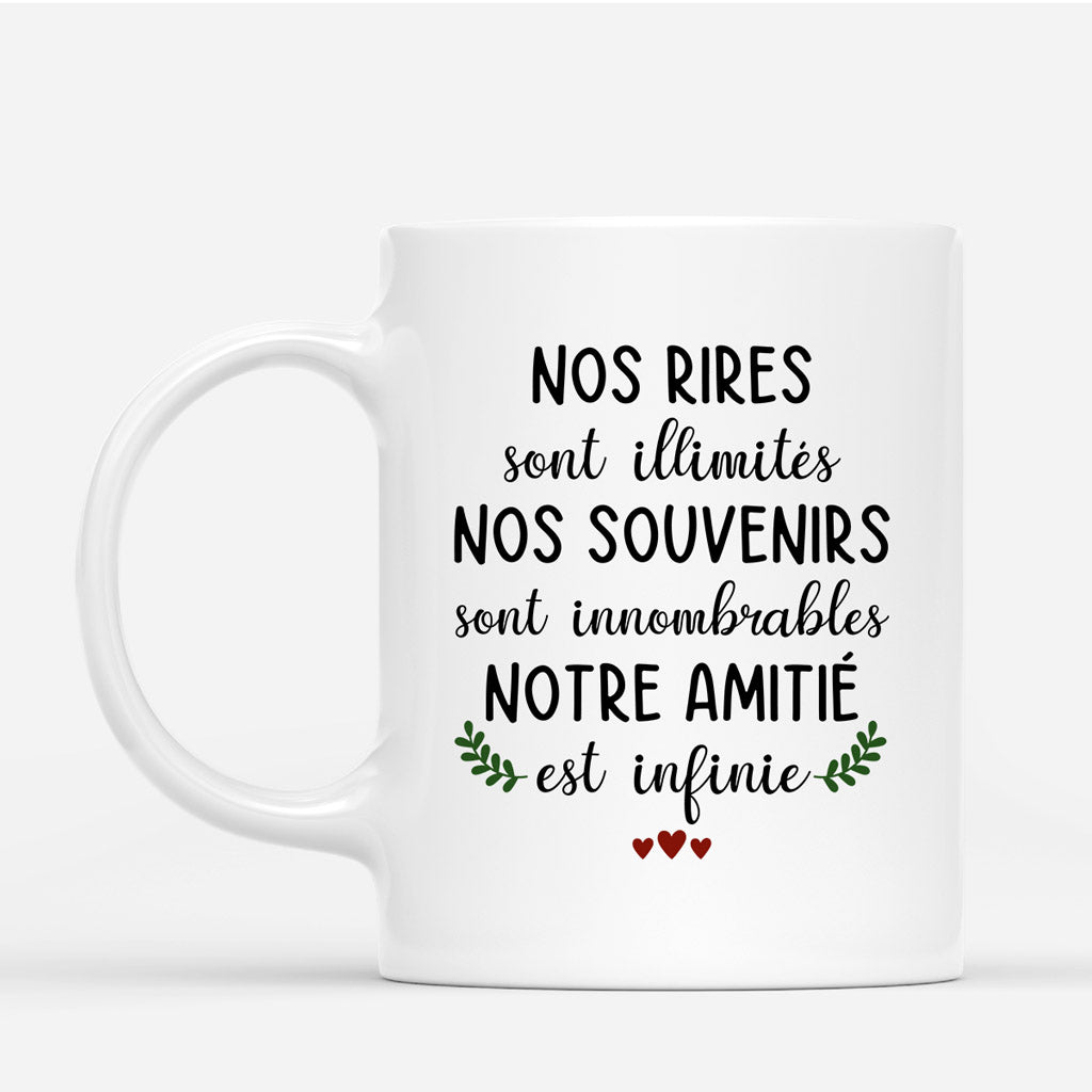 Notre Amitie Est Infinie - Cadeau Personnalise Mug pour Meilleures Amies Notre Amitie Est Infinie - Cadeau Personnalise Mug pour Meilleures Amies