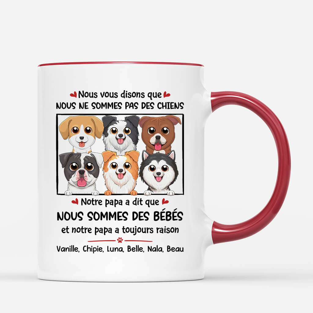 Nous Vous Disons Que Nous Ne Sommes Pas Des Chiens - Cadeau Personnalise Mug pour Amoureux des Animaux Nous Vous Disons Que Nous Ne Sommes Pas Des Chiens - Cadeau Personnalise Mug pour Amoureux des Animaux