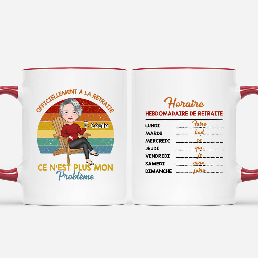 Officiellement a la retraite - Cadeau Personnalise Mug Pour Retraite Officiellement a la retraite - Cadeau Personnalise Mug Pour Retraite