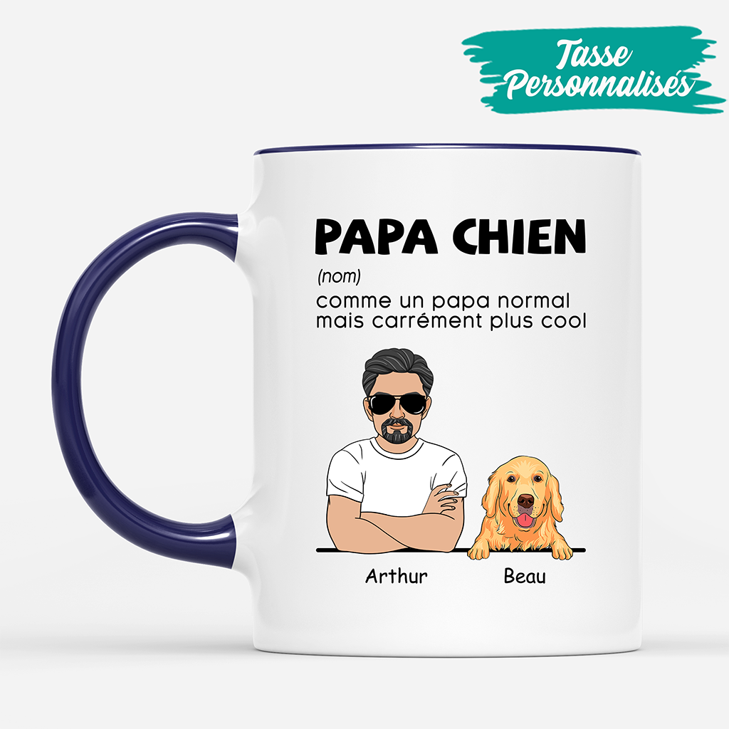 Papa Chien - Mug Cadeau Personnalise, Amoureux Des Chiens Papa Chien - Mug Cadeau Personnalise, Amoureux Des Chiens