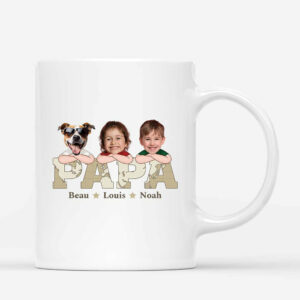 Papa, Ses Enfants Et Ses Animaux – Cadeau Personnalise Mug pour Papa