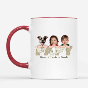 Papa, Ses Enfants Et Ses Animaux – Cadeau Personnalise Mug pour Papa