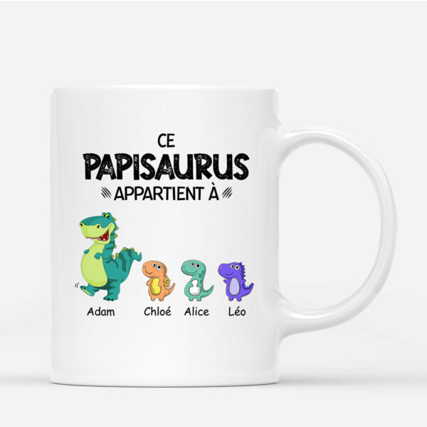 Papisaurus Papasaurus – Cadeau Personnalise T-shirt pour Papi Papa
