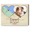 Personalised Engagement Gifts Map Print, Engagement Gifts For Couple, Photo And Location Engaged Gifts For Her