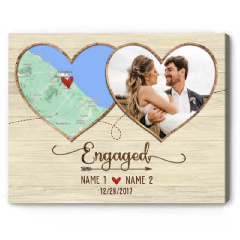 Personalised Engagement Gifts Map Print, Engagement Gifts For Couple, Photo And Location Engaged Gifts For Her Personalised Engagement Gifts Map Print, Engagement Gifts For Couple, Photo And Location Engaged Gifts For Her