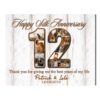 Personalized 12th Anniversary Gifts Photo Collage, Silk 12 Year Anniversary Wedding Gift For Him Her