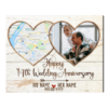 Personalized 14th Ivory Anniversary Gifts Map Print, Custom Map Print, 14 Year Anniversary Photo Gifts