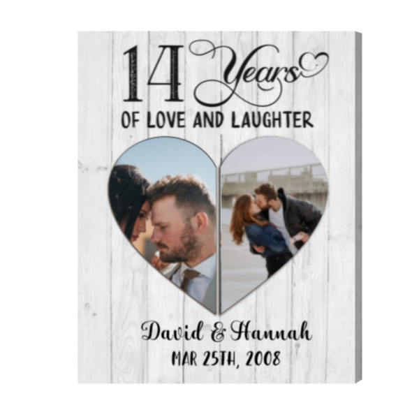 Personalized 14th Wedding Anniversary Gift Print, Romantic 14 Year Anniversary Gifts Canvas – Best Personalized Gifts For Everyone
