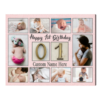 Personalized 1st Birthday Photo Collage Print, First Birthday Photo Gift, 1 Year Old Birthday Girl Gift – Best Personalized Gifts For Everyone