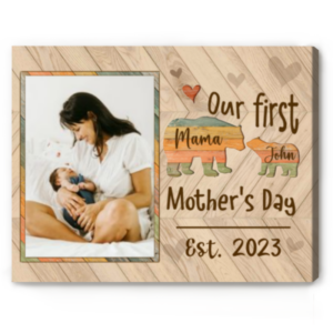 Personalized 1st Mother’s Day Gift, Mother’s Day Gift From Infant, Our First Mothers Day Mama Bear Photo Print